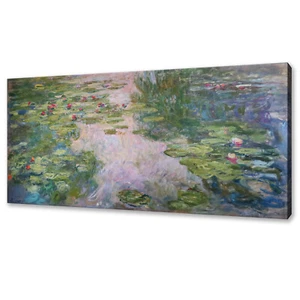 Claude Monet Water Lilies 1917 Reproduction Canvas Print Picture Wall Art - Picture 1 of 7
