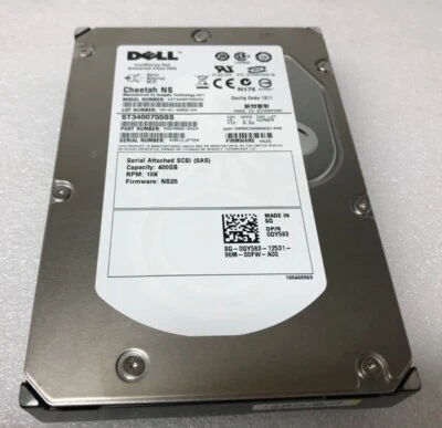 Lot of 3x Dell Seagate ST3400755SS 3.5" 400GB 10K SAS Hard Drives 0GY583 GY583 - Image 1 of 2