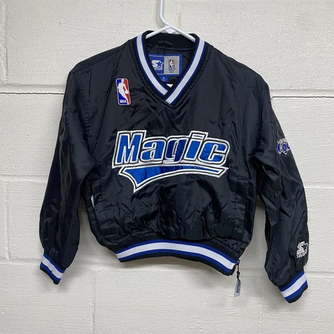 Orlando Magic Youth Vintage Starter Pullover Jacket Black Size Small Boys Cover