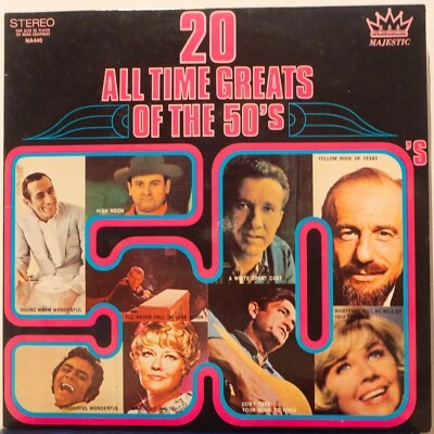 20 ALL TIME GREATS OF THE 50'S - VARIOUS ARTISTS - vinyl LP - Majestic -1972 VG - Image 1 of 4