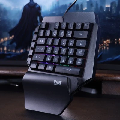 VGN UPOWER K15 Gaming  Wireless Mini One Hand Keyboard Backlit for PC Gamer - Image 1 of 4