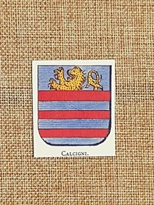 Calcigni Stemma Famiglia Nobile Nobiltà Araldica Stampa del 1999 - Picture 1 of 1