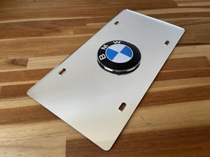 Mirrored BMW Style License Plate Raised Emblem…6" x 12" 🪞 Vanity/Car Decor - Picture 1 of 8