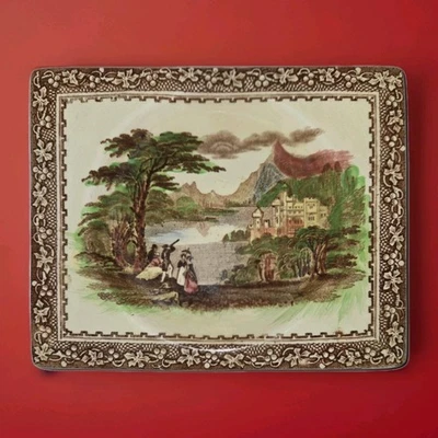 Jenny Lind Polychrome Royal Staffordshire Biarritz Dessert Plate Rectangle  - Image 1 of 3