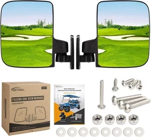 BETOOLL HW9008 Golf Cart Folding Side mirror-Drilling Required, black  - Picture 1 of 7