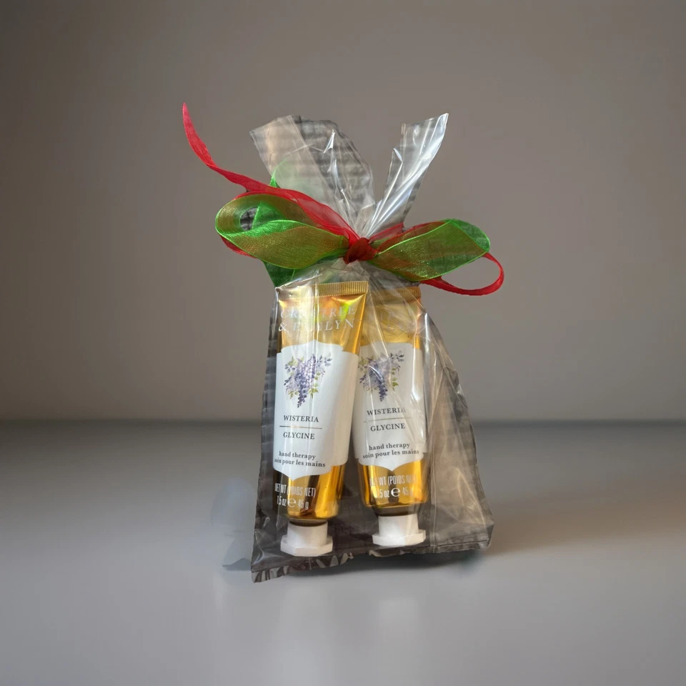 2pc Crabtree & Evelyn Wisteria  Hand Therapy Lotion 1.5 oz ea New with gift bag - Image 1 of 1