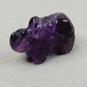 Natürlicher Amethyst geschnitztes Nashorn Figur Skulptur tief lila Nashorn - Bild 1 von 6