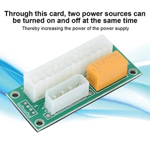 24Pin Dual Power Supply Synchronous Starter Module Cable Wire Extender Board NEW - Afbeelding 1 van 10