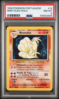 1999 Pokemon Portuguese Base Set Ninetales Holo #12 PSA 8 NM-MT - Image 1 of 2