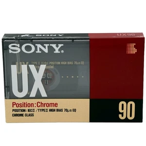 SONY UX 90 CHROME TYPE II BLANK AUDIO CASSETTE TAPE (1990) BRAND NEW & SEALED - Picture 1 of 8