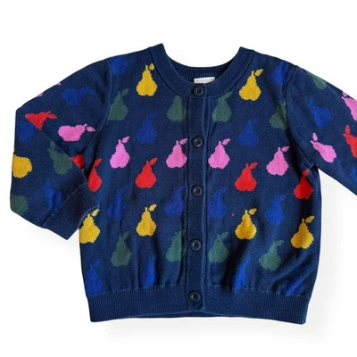 Hanna Andersson Navy Pears Organic Cotton Cardigan 90cm 3T - Image 1 of 4