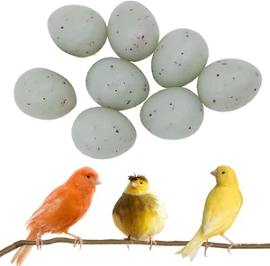 FOIBURELY 8 Pieces Fake Canary Eggs Trick Your Bird to Stop Laying Egg 19x13mm - Picture 1 of 7