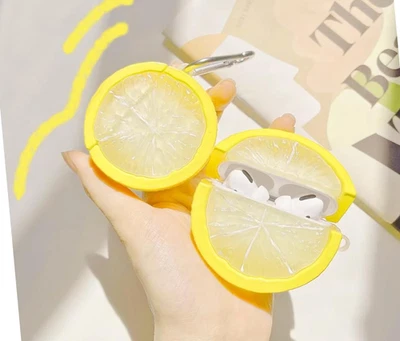 AIRPOD CASE 3D CUTE CARTOON FOOD LEMON FRUIT SILICONE EARPHONE COVER Gen 1/2 - Image 1 of 4