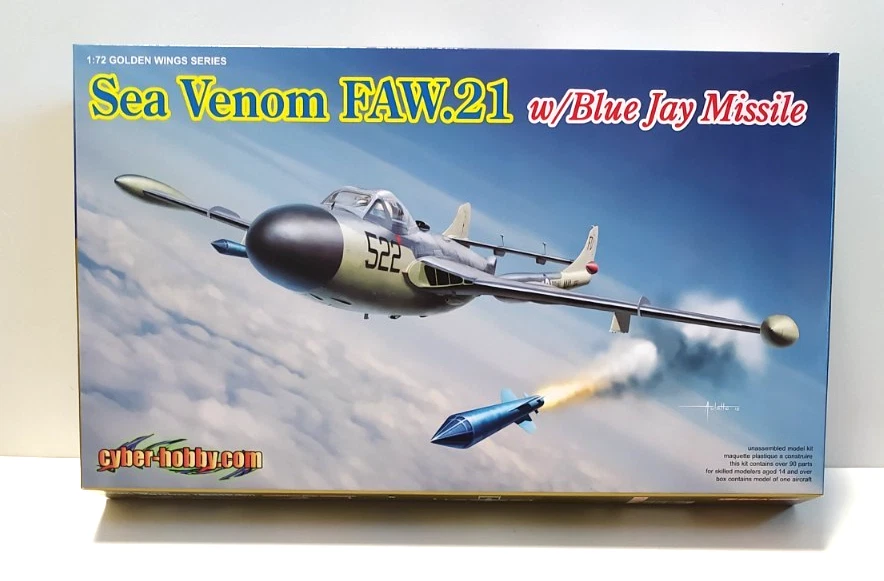 DRAGON  CYBER-HOBBY 1:72 KIT  AEREO SEA VENOM FAW.21 W/BLUE JAY MISSILE ART 5108 - Immagine 1 di 1