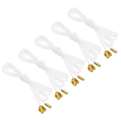 1.5M 4.9ft Ceiling Pull Chain Extender with Gold Tone Flower Pendant  5 Pcs - Image 1 of 4