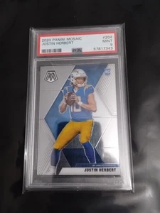 2020 Panini Mosaic - Rookies Justin Herbert #204 (RC) PSA 9 Mint - Picture 1 of 2