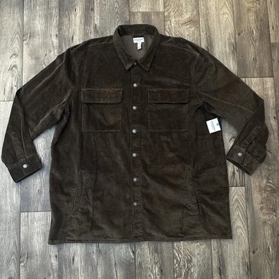 Arizona Pana Abotonada 100% Algodón Camisa Chaqueta Cazadora Para Hombres Talla 3XLT Marrón Foto 1 de 4