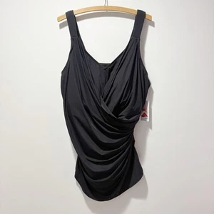 Land’s End SlenderSuit Tummy Control Skirted One Piece Swimsuit Size 24 DDD NWT - Picture 1 of 18