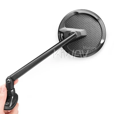 Espejos redondos de fibra de carbono real KiWAV Mamba montaje de carenado ajustable bicicleta deportiva Foto 1 de 4