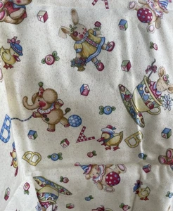 VTG Mary Engelbreit Fabric Bear Bunny Duck Baby Nursery Yellow Cotton 37”x40”NEW - Picture 1 of 10