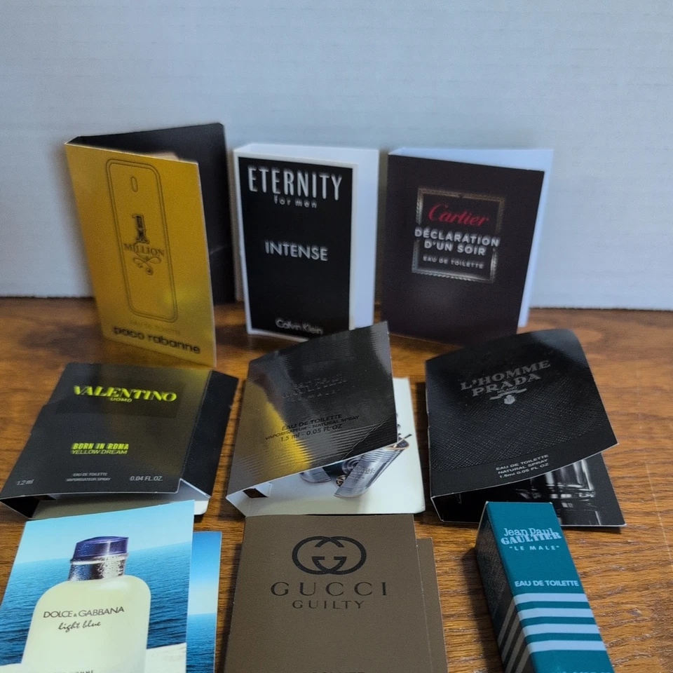 Мужской одеколон духи образец флакон комплект - лот x 9 дизайнерские духи Prada, Cucci - Изображение 1 из 4