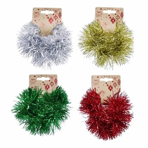 Mujeres Damas Niñas Navidad Oropel Pelo Corbata Scrunchie Rojo Dorado Plata Verde Reino Unido - Imagen 1 de 5