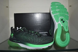 Under Armour Mens HOVR Turbulence Running Shoes 3025419-101 Black/Green NIB - Picture 1 of 2