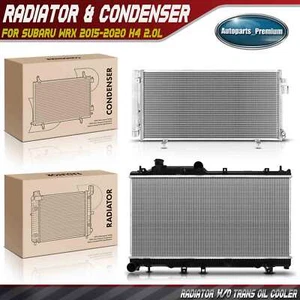 2x Aluminum Radiator & AC Condenser Cooling Kit for Subaru WRX 2015-2020 H4 2.0L - Picture 1 of 8
