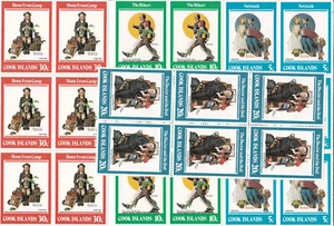 Norman Rockwell Cook Islands Full Set 683-686 Mint Blocks of 6 Stamps Mint MNH - Bild 1 von 1