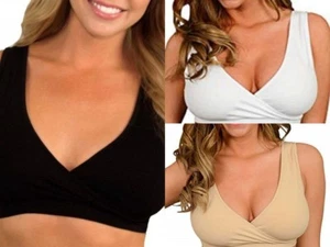 Dynashape Seamless Maternity Nursing Surplice Sleep Bra Size: S - M - L - Xlarge - Picture 1 of 7