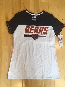New NWT chicago bears v neck t shirt nfl team apparel womens Large - Picture 1 of 5