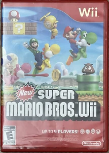 New Super Mario Bros (Wii, 2009) Complete with Game Disc, Manual and Red Case - Picture 1 of 4