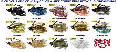 Strike King Jig Bitsy Bug Finesse Weedguard Без Погремушки Любой Цвет BBJ Размер Приманки - Изображение 1 из 4