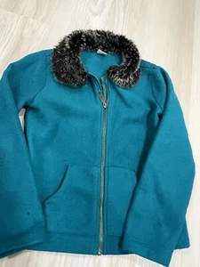 Girls Fleece Gymboree Zip Up, Size 7/8, Teal - Picture 1 of 3