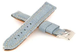 Correa de reloj de diseño denim Fashin, acolchada azul cielo 22 mm - Imagen 1 de 3