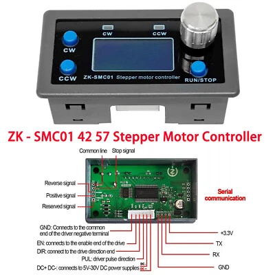 Controlador de motor paso a paso SMC01 42 57 control de velocidad de pulso de ángulo inverso positivo Foto 1 de 4