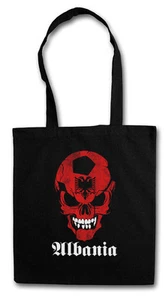 CLASSIC FOOTBALL SOCCER ALBANIA SKULL SHOPPER SHOPPING BAG Fan Hooligan albanian - Bild 1 von 1
