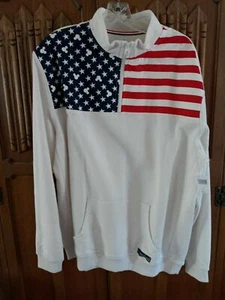 Disney Parks Pull Over 3/4 Zip 4th Of July Disneyland sweatshirt Size Large L - Picture 1 of 8