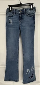 Avercrombie kids Girls Stretch Low Rise Boot Blue Denim Jeans Size 9/10 - Picture 1 of 2