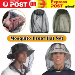 Mosquito Fly Head Net Insect Hat Bee Bug Protector Outdoor Farm Fruit Fishing - Picture 1 of 16