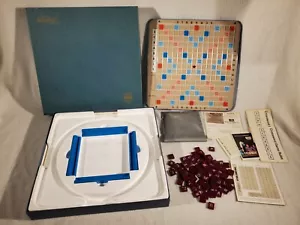 Vtg 1977 SCRABBLE Deluxe Rotating Turn Table Selchow Righter 100% Complete - Picture 1 of 9