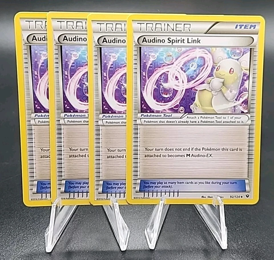 X4 Audino Spirit Link 92/124 XY Fates Collide Pokemon Card Trainer Playset - Image 1 of 1