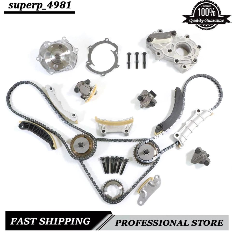 Kit de cadena de distribución bomba de aceite bomba de agua para Cadillac Buick Suzuki 2007-2016 3,6 L Foto 1 de 4