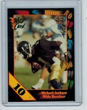 1991 WILD CARD DRAFT 10 STRIPE MICHAEL JACKSON #10 CLEVELAND BROWNS SO MISS RIP