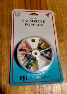 VINTAGE Dolphin Brand FISHING POPPERS Floats Painted Variety Pack W/ Case NIP - Picture 1 of 4