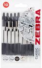 Zebra Z Grip Retractable Black Ballpoint Ball Pen  1.0mm Medium Pack of 10 UK