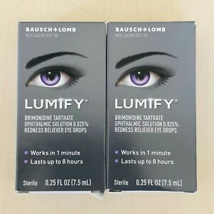 2-Pack - Lumify Redness Reliever Eye Drops 0.25 oz (7.5ml) each - EXP 12/2023