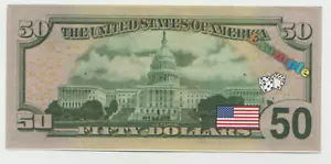 PUBLICIDAD 50 DÓLARES ESTADOUNIDENSES UN BILLETE A PEQUEÑA ESCALA - Imagen 1 de 2