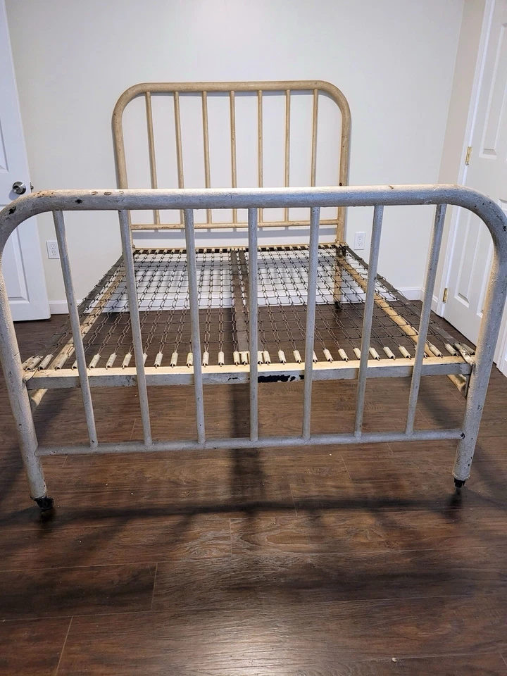 Vintage Solid Iron Bed Rails & Frame - Image 1 of 1