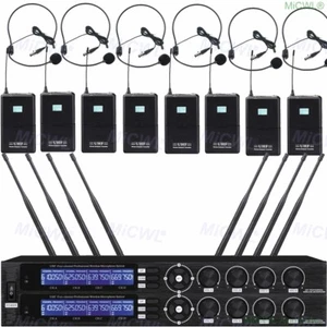 UHF 8 Headset Wireless Microphone System Karaoke Speech Sing Stage Mics MiCWL - Picture 1 of 3